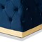 Baxton Studio Corrine Glam and Luxe Navy Blue Velvet Fabric and Gold PU Leather Ottoman 175-11244-Zoro - alternate 4
